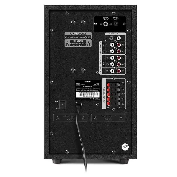 Акустична система 5.1 SVEN HT-210, 125 Вт, Bluetooth, USB, SD, FM-радіо, оптичний і коаксіальний входи, пульт ДК