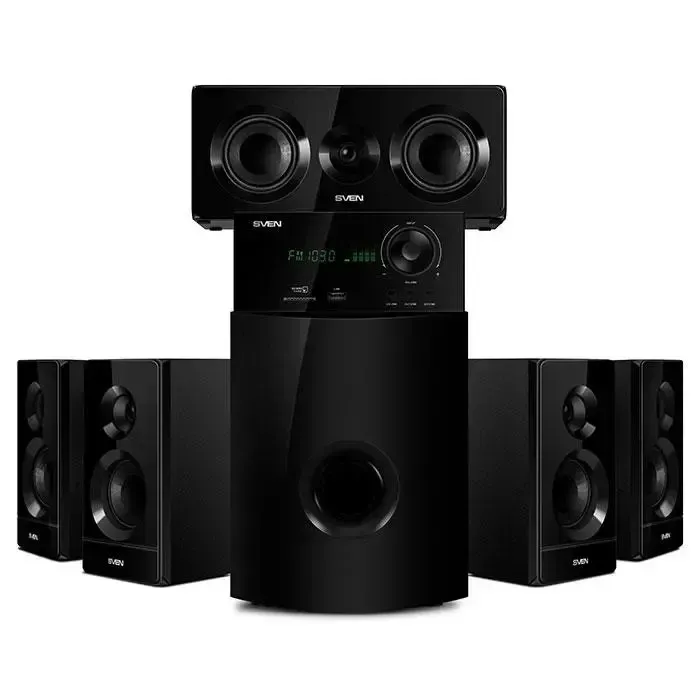 Акустична система 5.1 SVEN HT-210, 125 Вт, Bluetooth, USB, SD, FM-радіо, оптичний і коаксіальний входи, пульт ДК