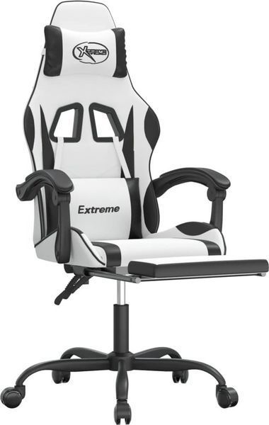 Компьютерное кресло для геймера VidaXL White-Black (349589) 546356 фото