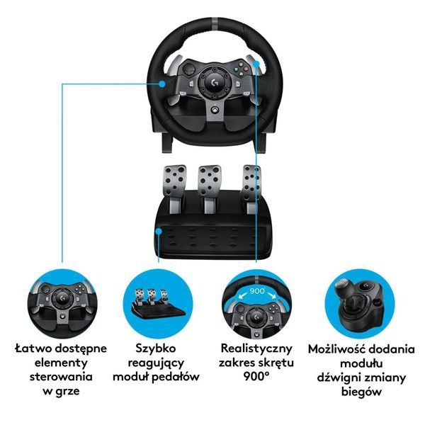 Комплект (кермо, педалі) Logitech G920 Driving Force (941-000123) 323221ua фото