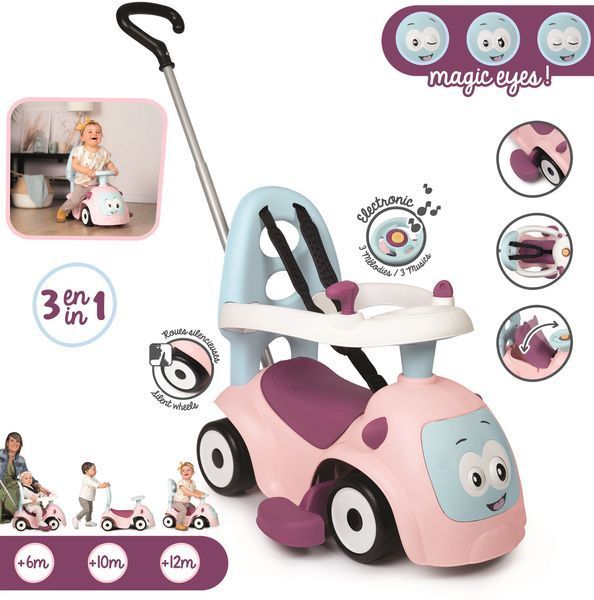 Каталка с родительской ручкой Smoby Pink (720305) 643967 фото