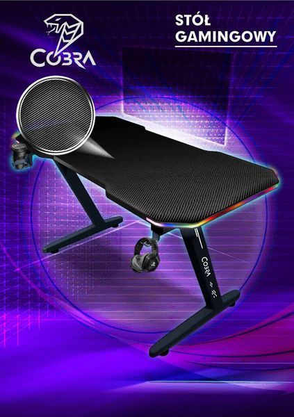Геймерский игровой стол Cobra CRF4576RGB Black 510479 фото