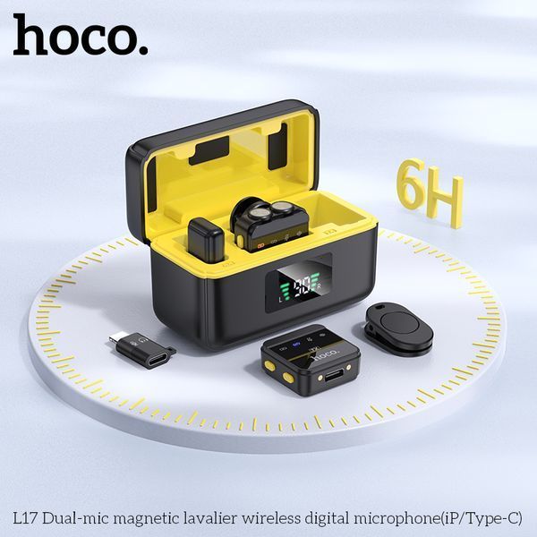Мікрофонна радіосистема для сматрфону Hoco L17 Dual-mic magnetic 627209ua фото