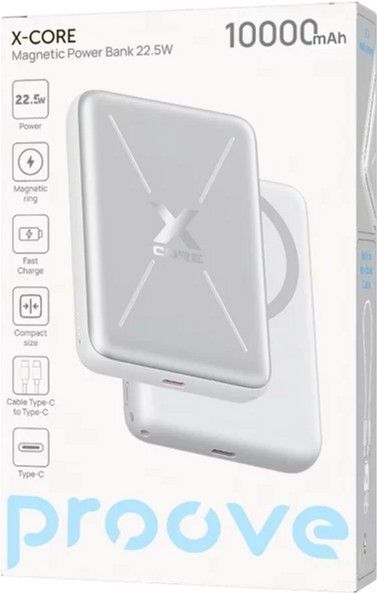 Внешний аккумулятор (павербанк) Proove X-Core 22.5W 10000mAh Silver/White (PNXC22010006) 650309 фото
