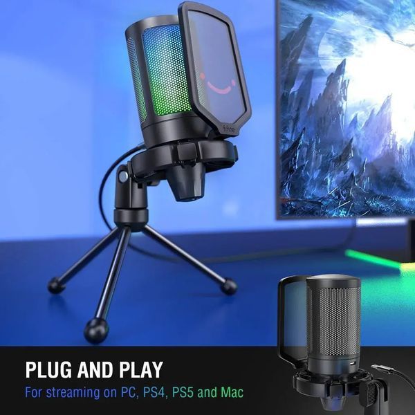 Микрофон для ПК/ для стриминга, подкастов Fifine Ampligame A6 RGB 568729 фото