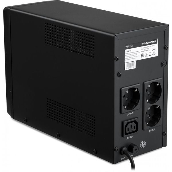 Линейно-интерактивный ИБП Vinga LED 1200VA (VPC-1200PRM3) 641055ua фото