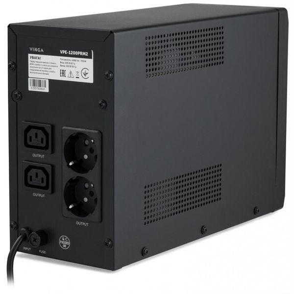 Линейно-интерактивный ИБП Vinga LED 1200VA metal case (VPE-1200PRM2) 641056ua фото