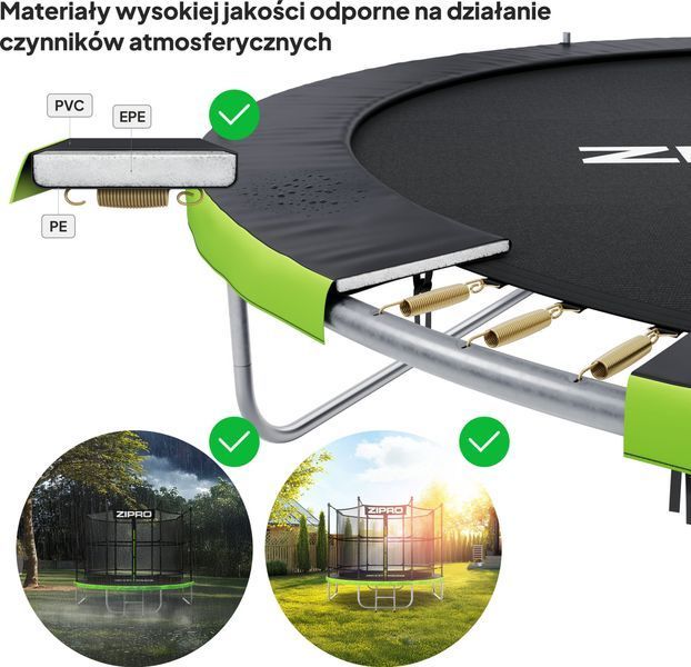 Батут Zipro Jump Pro 8 FT Green с внутренней сеткой 554943 фото