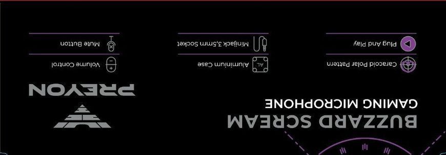 Микрофон для ПК/ для стриминга, подкастов Preyon Buzzard Scream (PBS43B) 551859 фото