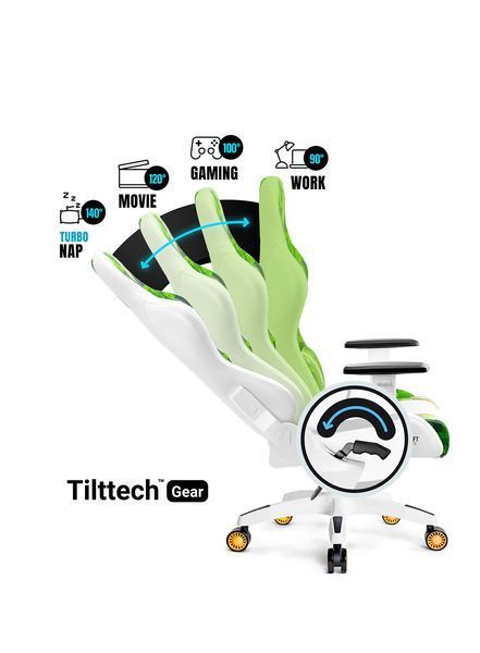 Компьютерное кресло для геймера Diablo Chairs X-ONE Craft (L) White/Green 329552 фото