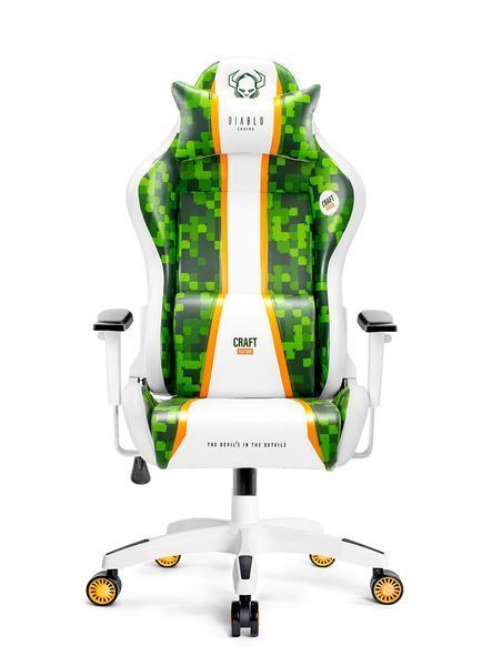 Компьютерное кресло для геймера Diablo Chairs X-ONE Craft (L) White/Green 329552 фото