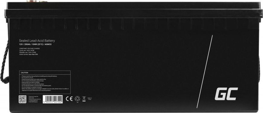 Акумулятор для ДБЖ/інвертора Green Cell AGM 12V 200Ah (AGM33) 491873 фото
