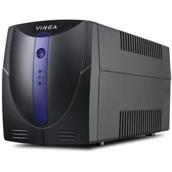 Линейно-интерактивный ИБП Vinga LED 1200VA plastic case with USB+RJ11 (VPE-1200PU) 641058ua фото