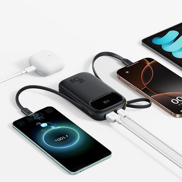 Внешний аккумулятор (павербанк) Baseus EnerFill FC31 Digital Display USB-C+C 20000mAh 45W Cosmic Black (P10082105123-00) 650237 фото
