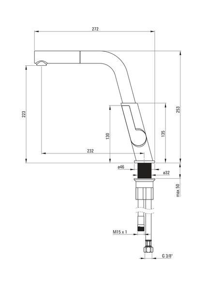 Змішувач для кухоної мийки Deante Silia BQS_N73M 512412 фото