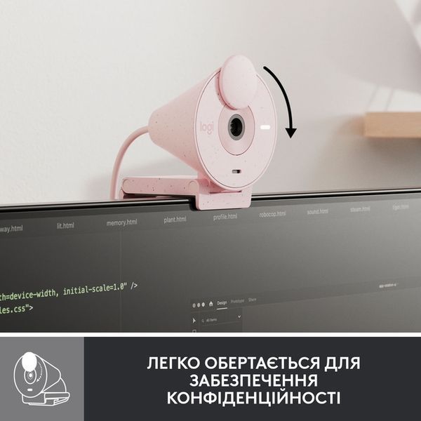 Веб-камера Logitech Brio 300 FHD Rose (960-001448) 462866 фото