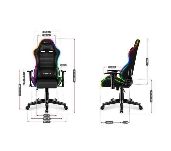 Комп'ютерне крісло для геймера Huzaro Ranger 6.0 RGB Mesh Black 354829 фото