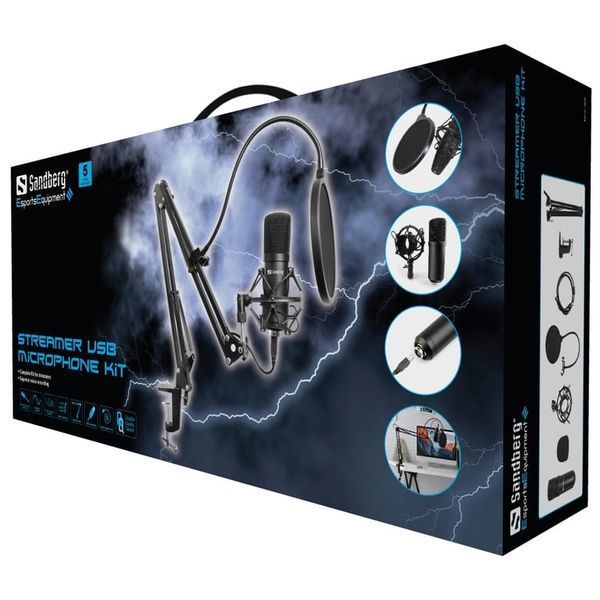 Мікрофон для ПК/ для стрімінгу, подкастів Sandberg Streamer Kit USB (126-07) 519881 фото