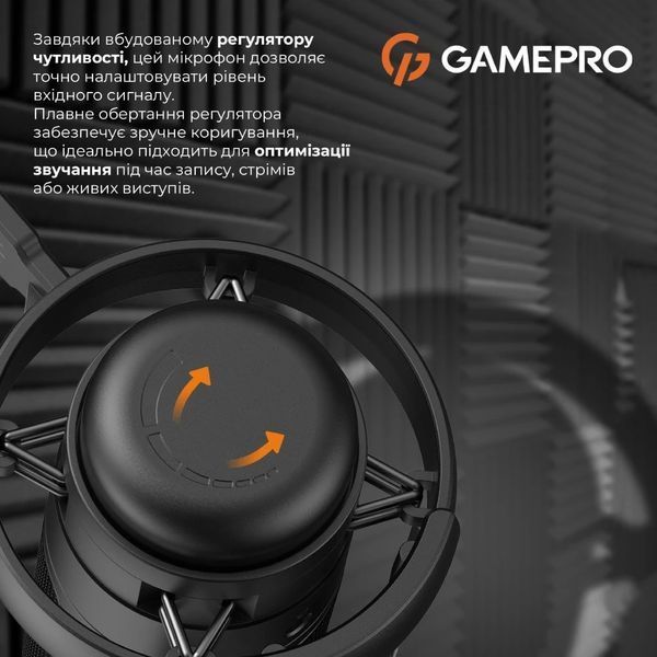 Мікрофон для ПК/ для стрімінгу, подкастів GamePro UGM105B Black 578886ua фото
