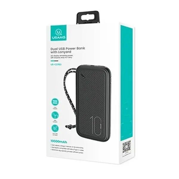 Внешний аккумулятор (павербанк) Usams PB56 10000mAh 10W Black (10KCD15101) 616757 фото