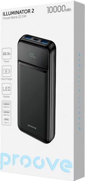 Внешний аккумулятор (павербанк) Proove Illuminator 2 10000mAh Black (PBIP10212201) 650304 фото