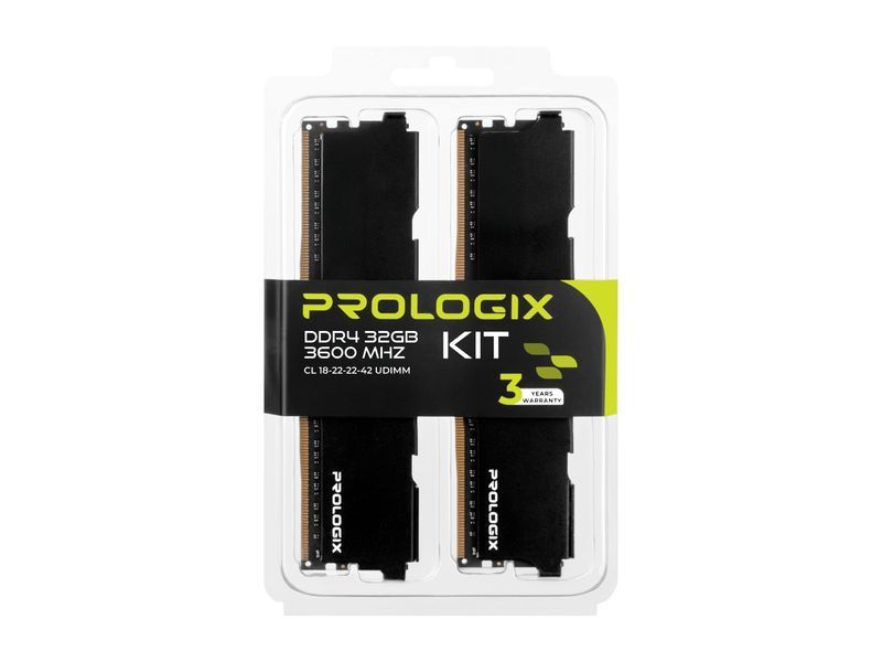 Пам'ять для настільних комп'ютерів Prologix 16 GB (2x16GB) DDR4 3600 MHz Black (PRO32GB3600B4K) 579676ua фото