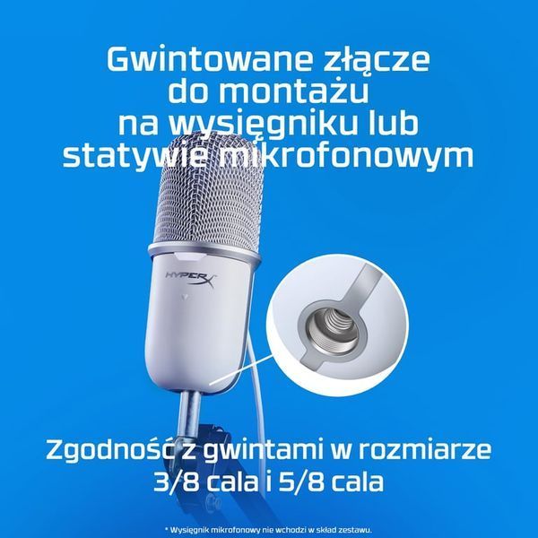 Микрофон для ПК/для стриминга, подкастов HyperX SoloCast White (MIK-HYX-007) 526721 фото