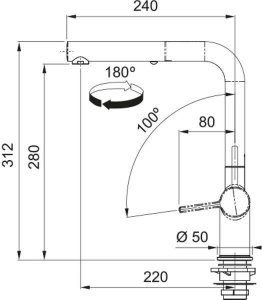 Смеситель для кухонной мойки Franke Active L 115.0653.389 645337 фото