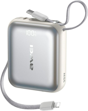Зовнішній акумулятор (павербанк) Awei AS-181 10000mAh 35W Silver 650213 фото