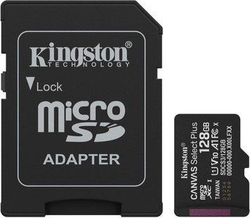 Карта пам'яті Kingston 128 GB microSDXC Canvas Select Plus Gen3 + SD-Adapter SDCS3/128GB 652157 фото